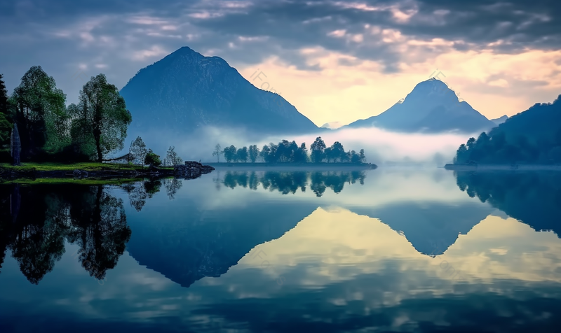 暗色湖中倒影湖水山水风景背景,高清,摄影图,摄影图片,图片大全,摄影图免费下载